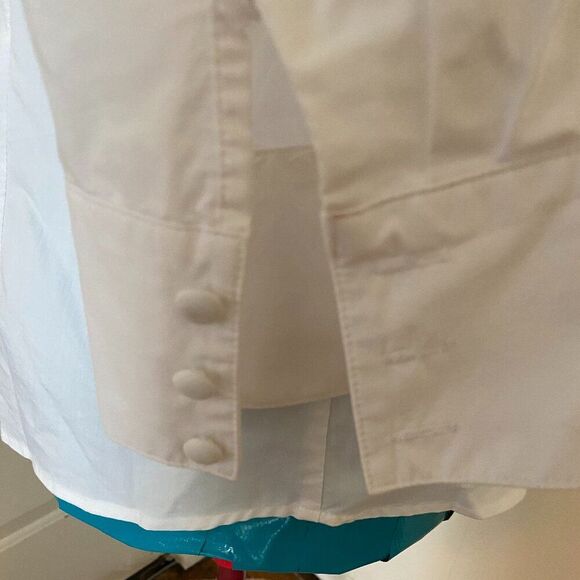 Worthington Stretch Fitted Pleated Button Down Shirt Women Size Large - Picture 7 of 8